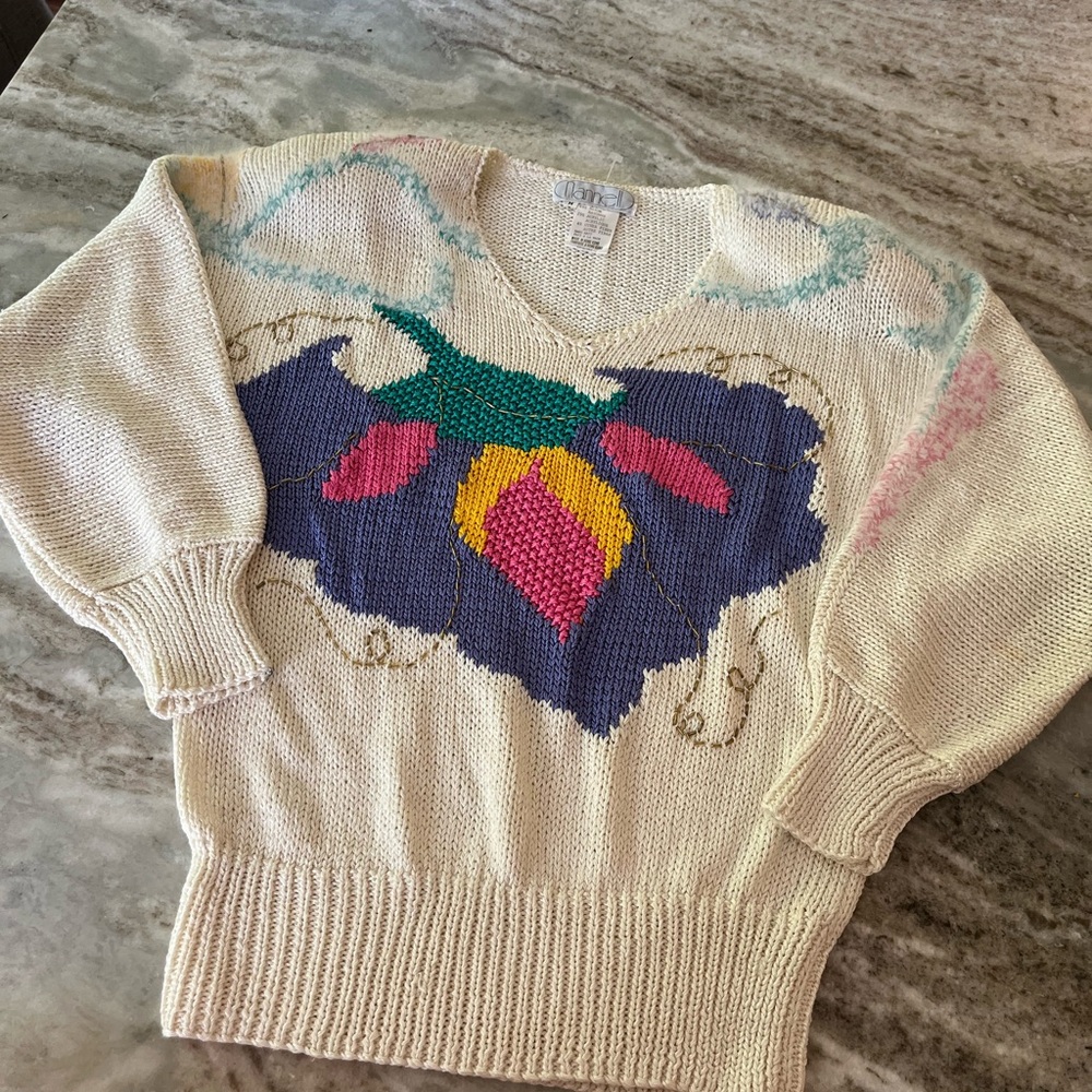 Vintage hand-knit “Nannell” sweater - size medium